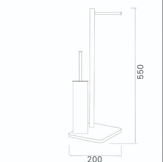 Стойка напольная AZARIO ALTRE AZ-421B с бумагодержателем и ершиком